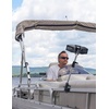 image:imageKEMIMOTO Pontoon Boat Mirror Rear View with Telescoping Pole 105 x 4 Extra Large 360 Adjustable Marine Mirror for Pontoon Rail or Bimini Top Ski Boats Water Skiing Pontoon Boat Accessories