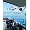 image:imageKEMIMOTO Pontoon Boat Mirror Rear View with Telescoping Pole 105 x 4 Extra Large 360 Adjustable Marine Mirror for Pontoon Rail or Bimini Top Ski Boats Water Skiing Pontoon Boat Accessories