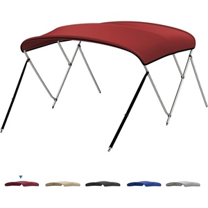 image:imageKEMIMOTO Bimini Top for Boat Bimini Tops Cover 600D Marine Grade Canvas Boat Canopy with 6ft Length 54 in  96 in Width 46 in Height Includes Mounting Hardware Straps Rear Support PolesBurgundy