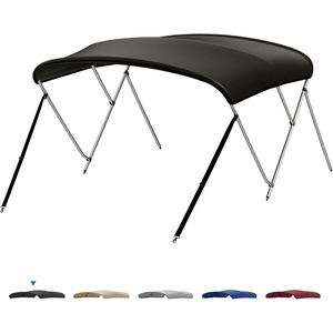 image:imageKEMIMOTO Bimini Top for Boat Bimini Tops Cover 600D Marine Grade Canvas Boat Canopy with 6ft Length 54 in  96 in Width 46 in Height Includes Mounting Hardware Straps Rear Support PolesBlack