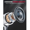 image:imageKEMIMOTO Motorcycle Speaker ATV Motorcycle Stereo Speaker Waterproof Motorcycle Radio Sound Bar 071 in 60 Watts Max Builtin Amplifier AUX in USB BluetoothCompatible FM Radio SilverSilver