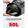 image:imageKEMIMOTO PVC Waterproof Motorcycle Saddlebags 50L25Lx2 Adventure Dual Sport Bike Luggage Bag Detachable Saddle Bags Side Bags for Dirtbike Motorbike Travel Motorcycle Panniers Bags BlackGrey