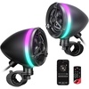 image:imageKEMIMOTO Motorcycle Speakers Handlebar Mount BluetoothCompatible IP66 Waterproof Motorcycle Tower Audio System with RGB Lights for Highway Riding