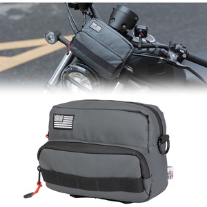 image:imageKEMIMOTO Motorcycle Handlebar Bag Universal Motorcycle Tool Bag Bicycle Bar Bag Front Fork Storage Accessory Sissy Bar Bag Compatible with Cruiser Softail Dyna Sportsters Grey Carbon FabricGrey Carbon Fabric