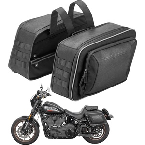 image:imageKEMIMOTO Motorcycle Saddlebags Expandable 2230L 1115Lx2 with QuickRelease Brackets PU Leather Handbag Waterproof with Rain Cover Compatible with Dyna Softail Cruiser Rebel Vulcan