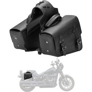 image:imageKEMIMOTO Motorcycle Saddlebags PU Leather Side Bags Compatible with Sportster 883 1200 Softail Low Rider S Cruiser Dyna Vstar Shadow Vulcan Rebel 20L12L
