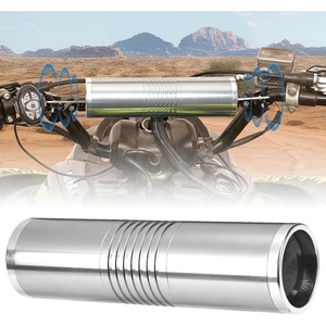 image:imageKEMIMOTO Motorcycle Speaker ATV Motorcycle Stereo Speaker Waterproof Motorcycle Radio Sound Bar 071 in 60 Watts Max Builtin Amplifier AUX in USB BluetoothCompatible FM Radio SilverSilver