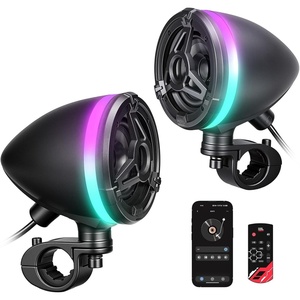 image:imageKEMIMOTO Motorcycle Speakers Handlebar Mount BluetoothCompatible IP66 Waterproof Motorcycle Tower Audio System with RGB Lights for Highway Riding