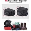 image:imageKEMIMOTO Motorcycle Hard Shell Tail Bag Rear Seat Bag EVA Waterproof 2335L Expandable Motorcycle Helmet Backpack Luggage Storage Bag Black