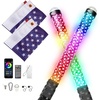 image:imageKEMIMOTO 2PCS Fat Whip Lights with Warning Light LED Whip Lights for Side by Side Spiral RGB Chasing Lighted Whips Compatible with UTV ATV CanAm X3 Polaris RZR Offroad Boating Remote amp APP Control