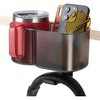 image:imageKEMIMOTO Desk Cup Holder with Headphone Hanger 2 in 1 Caddy Organizer for Office Table Lawn Chair Golf Cart Pontoon Boat Fit for Most 1832 oz Bottles 1Brown