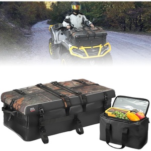 image:imageKEMIMOTO 80L ATV Cargo Storage Bag with 13L Additional Cooler and Adjustable Divider WaterResistant Zipperless Rack Bag Compatible with Polaris Sportsman CanAm Kawasaki Brute Force Arctic Cat