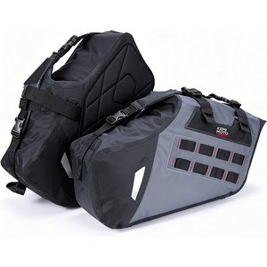 image:imageKEMIMOTO IPX6 Waterproof Motorcycle Saddlebags PVC Soft Panniers Side Tail Bag 30L15Lx2 Motorbike Adventure Dual Sport Bike Dirtbike Travel Luggage Rackless Saddle Bags