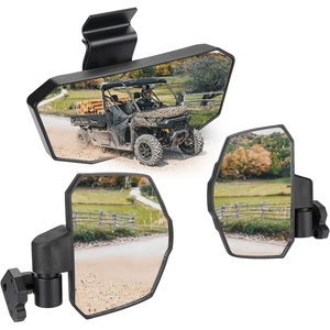 image:imageKEMIMOTO Rear View Mirror and Side Mirror Convex Wide View Break Away 360 Adjustable Compatible with CanAm Defender amp Defender Max