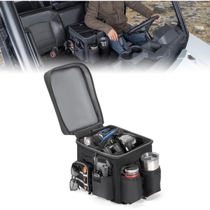 image:imageKEMIMOTO UTV Center Console Bench Seat Box 1680D Oxford Cloth Water Resistant 18L Seat Storage Bag Armrest Storage Box Tool Organizer Compatible with Polaris Ranger CanAm Defender CFMOTO Uforce