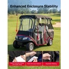 image:imageKEMIMOTO 2 Passenger Golf Cart Enclosure 600D 2 Seat Golf Cart Rain Cover  Universal Waterproof Weather Enclosure with Clear TPU Windshield Compatible with EZGO Club Car2 Seats for 5860L