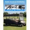 image:imageKEMIMOTO 2 Passenger Golf Cart Enclosure 600D 2 Seat Golf Cart Rain Cover  Universal Waterproof Weather Enclosure with Clear TPU Windshield Compatible with EZGO Club Car8 Seats for 136138L