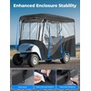 image:imageKEMIMOTO 2 Passenger Golf Cart Enclosure 600D 2 Seat Golf Cart Rain Cover  Universal Waterproof Weather Enclosure with Clear TPU Windshield Compatible with EZGO Club Car4 Seats for 8688L