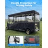 image:imageKEMIMOTO 2 Passenger Golf Cart Enclosure 600D 2 Seat Golf Cart Rain Cover  Universal Waterproof Weather Enclosure with Clear TPU Windshield Compatible with EZGO Club Car8 Seats for 136138L