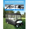 image:imageKEMIMOTO 2 Passenger Golf Cart Enclosure 600D 2 Seat Golf Cart Rain Cover  Universal Waterproof Weather Enclosure with Clear TPU Windshield Compatible with EZGO Club Car6 Seats for 119L