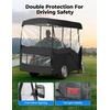 image:imageKEMIMOTO 2 Passenger Golf Cart Enclosure 600D 2 Seat Golf Cart Rain Cover  Universal Waterproof Weather Enclosure with Clear TPU Windshield Compatible with EZGO Club Car4 Seats for 8688L