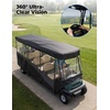 image:imageKEMIMOTO 2 Passenger Golf Cart Enclosure 600D 2 Seat Golf Cart Rain Cover  Universal Waterproof Weather Enclosure with Clear TPU Windshield Compatible with EZGO Club Car8 Seats for 136138L