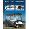 image:imageKEMIMOTO 2 Passenger Golf Cart Enclosure 600D 2 Seat Golf Cart Rain Cover  Universal Waterproof Weather Enclosure with Clear TPU Windshield Compatible with EZGO Club Car4 Seats for 8688L