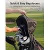 image:imageKEMIMOTO Portable Golf Bag Rain Cover Universal Golf Bag Cover with Hood  Lightweight Foldable Cover with Reflective Zipper amp Adjustable Buckle Fit for Golf Push Cart Waterresistant 210D Oxford