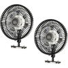 image:imageKEMIMOTO 8Inch Magnetic Golf Cart Fan with Reinforced Metal Ball Joint  3 Light Modes amp 6Speed Magnetic Fan for Golf Cart Forklift Compatible with EZGO RXV Club Car1 Pack2
