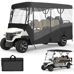 image:imageKEMIMOTO 2 Passenger Golf Cart Enclosure 600D 2 Seat Golf Cart Rain Cover  Universal Waterproof Weather Enclosure with Clear TPU Windshield Compatible with EZGO Club Car6 Seats for 119L