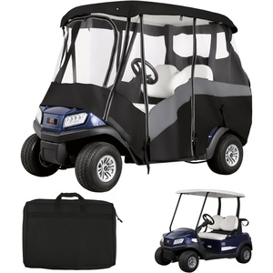 image:imageKEMIMOTO 2 Passenger Golf Cart Enclosure 600D 2 Seat Golf Cart Rain Cover  Universal Waterproof Weather Enclosure with Clear TPU Windshield Compatible with EZGO Club Car2 Seats for 5860L
