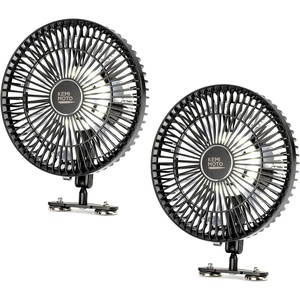 image:imageKEMIMOTO 8Inch Magnetic Golf Cart Fan with Reinforced Metal Ball Joint  3 Light Modes amp 6Speed Magnetic Fan for Golf Cart Forklift Compatible with EZGO RXV Club Car1 Pack2