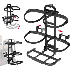 image:imageKEMIMOTO Golf Cart Bag Holder HeavyDuty Golf Cart Bag Attachment  Compatible with EZGO Valor RXV Club Car Universal Fit for Most Handrail Dimensions 3 Adjustable Height amp Foldable Base