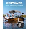 image:imageKEMIMOTO Bimini Top Replacement for Pontoon Boats 4 Bow 600D Marine Grade Waterproof Canvas Boat Canopy Sun Shade with Storage Net and Light Hole Easy Install No FrameGray