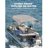 image:imageKEMIMOTO Bimini Top Replacement for Pontoon Boats 4 Bow 600D Marine Grade Waterproof Canvas Boat Canopy Sun Shade with Storage Net and Light Hole Easy Install No FrameGray