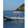 image:imageKEMIMOTO Bimini Top Replacement for Pontoon Boats 4 Bow 600D Marine Grade Waterproof Canvas Boat Canopy Sun Shade with Storage Net and Light Hole Easy Install No FrameGray