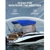 image:imageKEMIMOTO Bimini Top Replacement for Pontoon Boats with Detachable Mesh Sidewalls and Zippered Sleeves 600D Marine Grade Waterproof Canvas Easy Install No Frame Blue 9196 WBlue
