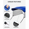 image:imageKEMIMOTO Bimini Top Replacement for Pontoon Boats with Detachable Mesh Sidewalls and Zippered Sleeves 600D Marine Grade Waterproof Canvas Easy Install No Frame Blue 9196 WBlue
