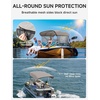 image:imageKEMIMOTO Bimini Top Replacement for Pontoon Boats with Detachable Mesh Sidewalls and Zippered Sleeves 600D Marine Grade Waterproof Canvas Easy Install No Frame Blue 9196 WGray