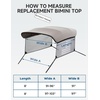 image:imageKEMIMOTO Bimini Top Replacement for Pontoon Boats with Detachable Mesh Sidewalls and Zippered Sleeves 600D Marine Grade Waterproof Canvas Easy Install No Frame Blue 9196 WGray