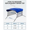 image:imageKEMIMOTO Bimini Top Replacement for Pontoon Boats with Detachable Mesh Sidewalls and Zippered Sleeves 600D Marine Grade Waterproof Canvas Easy Install No Frame Blue 9196 WBlue