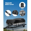 image:imageKEMIMOTO Pontoon Boat Cover 1720ft Heavy Duty UV Resistant Waterproof Oxford Fabric Trailerable Pontoon Cover with 13 Adjustable Tie Down StrapsBlackBlack