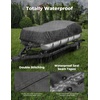 image:imageKEMIMOTO Pontoon Boat Cover 1720ft Heavy Duty UV Resistant Waterproof Oxford Fabric Trailerable Pontoon Cover with 13 Adjustable Tie Down StrapsBlackBlack