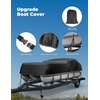 image:imageKEMIMOTO Pontoon Boat Cover 1720ft Heavy Duty UV Resistant Waterproof Oxford Fabric Trailerable Pontoon Cover with 13 Adjustable Tie Down StrapsBlackBlack