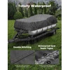 image:imageKEMIMOTO Pontoon Boat Cover 1720ft Heavy Duty UV Resistant Waterproof Oxford Fabric Trailerable Pontoon Cover with 13 Adjustable Tie Down StrapsBlackBlack