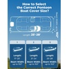 image:imageKEMIMOTO Pontoon Boat Cover 1720ft Heavy Duty UV Resistant Waterproof Oxford Fabric Trailerable Pontoon Cover with 13 Adjustable Tie Down StrapsBlackBlack