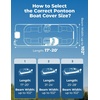 image:imageKEMIMOTO Pontoon Boat Cover 1720ft Heavy Duty UV Resistant Waterproof Oxford Fabric Trailerable Pontoon Cover with 13 Adjustable Tie Down StrapsBlackGrey