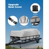 image:imageKEMIMOTO Pontoon Boat Cover 1720ft Heavy Duty UV Resistant Waterproof Oxford Fabric Trailerable Pontoon Cover with 13 Adjustable Tie Down StrapsBlackGrey