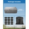 image:imageKEMIMOTO Pontoon Boat Cover 1720ft Heavy Duty UV Resistant Waterproof Oxford Fabric Trailerable Pontoon Cover with 13 Adjustable Tie Down StrapsBlackGrey
