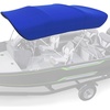image:imageKEMIMOTO Bimini Top Replacement for Pontoon Boats 4 Bow 600D Marine Grade Waterproof Canvas Boat Canopy Sun Shade with Storage Net and Light Hole Easy Install No FrameBlue